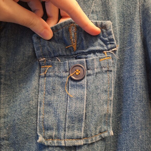 Landlubber 1970s Vintage Zip Front Denim Romper - Picture 7 of 9